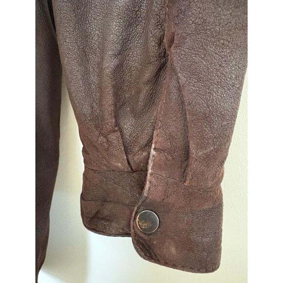 Vintage Remy Jacket Mens 42 Large Brown Leather Full Zip Up Coat USA Made - Picture 4 of 8